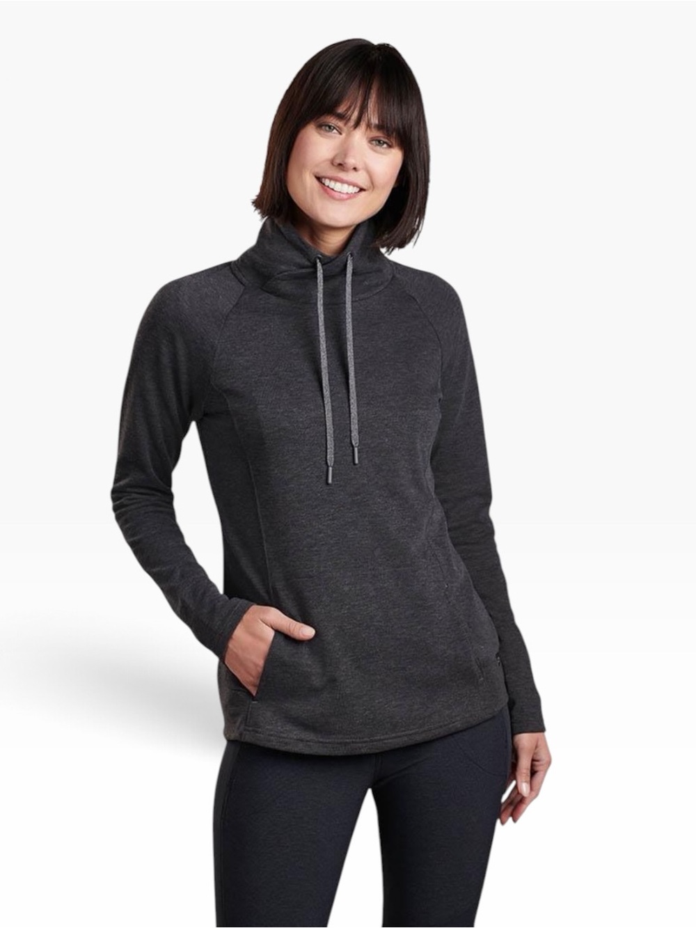 Kühl Freethinkr Dark Grey Cowl Neck Fleece Pullover Outdoor Sweatshirt Size M